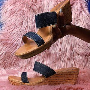 Denim Wedges